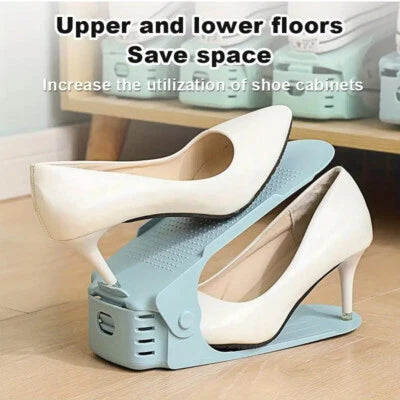 SpaceSaver™ Adjustable Double-Layer Shoe Rack (10pcs Set)