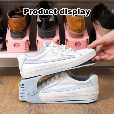 SpaceSaver™ Adjustable Double-Layer Shoe Rack (10pcs Set)