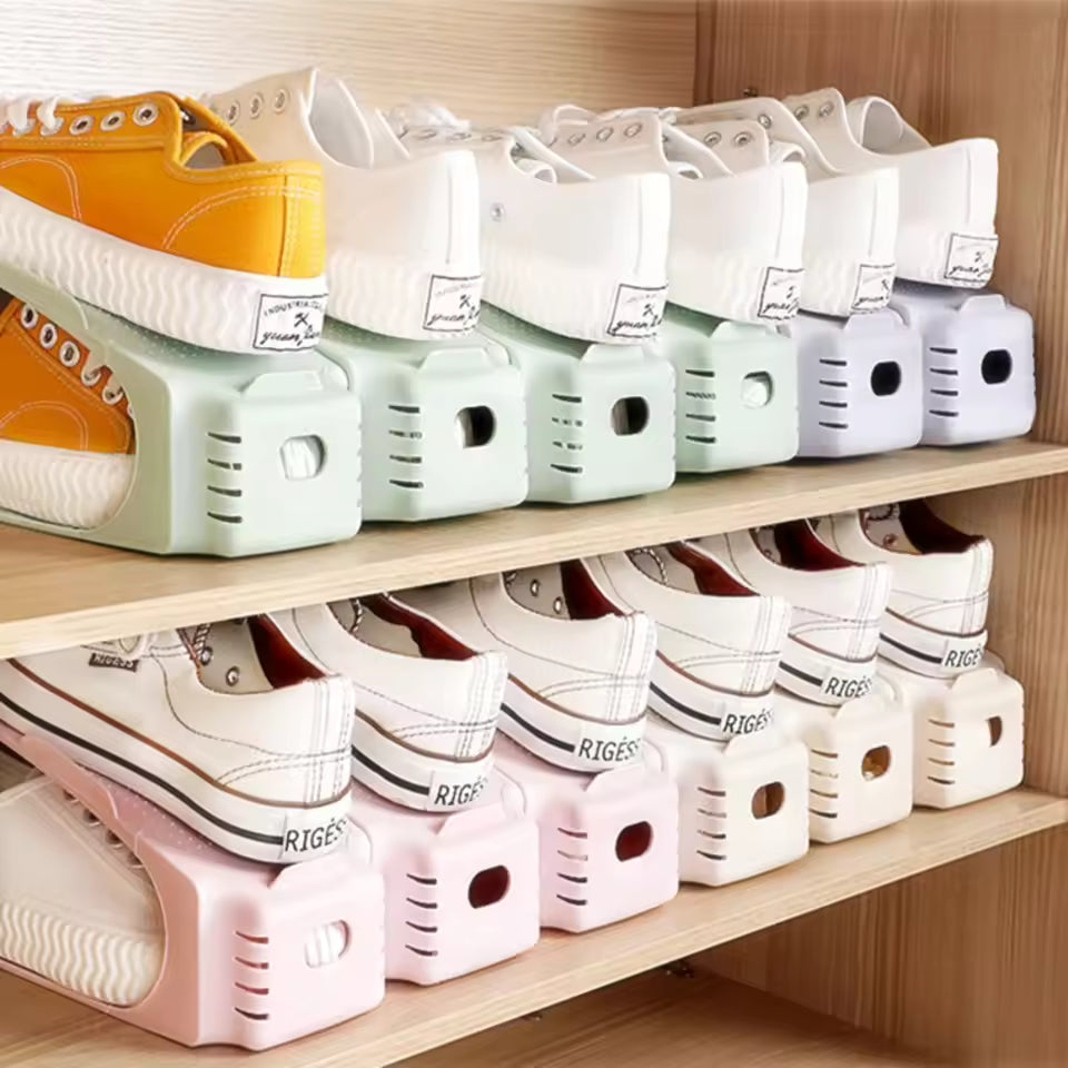 SpaceSaver™ Adjustable Double-Layer Shoe Rack (10pcs Set)