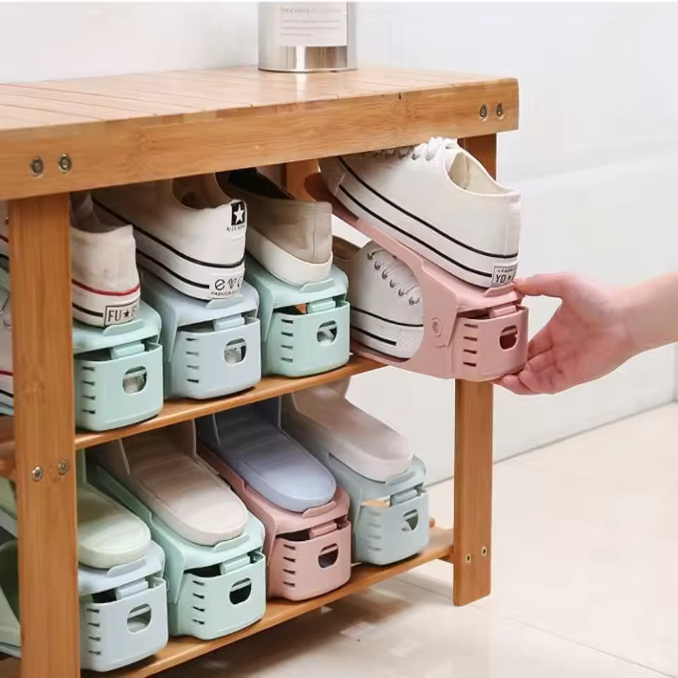 SpaceSaver™ Adjustable Double-Layer Shoe Rack (10pcs Set)